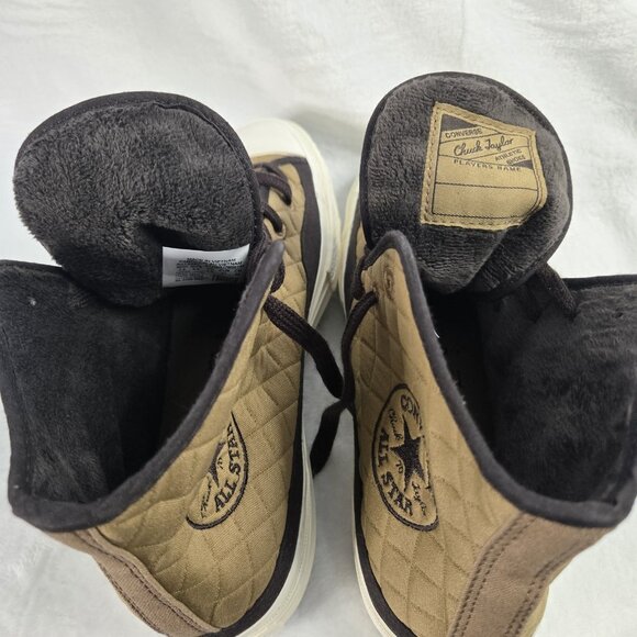 Converse Athletic Shoes Mens 7.5 Brown Chuck Taylor 70 Cozy Quilted Sneakers - Picture 8 of 9
